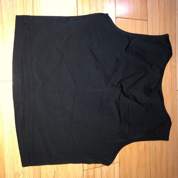 Square Neck Ribbed Crop Tank Top - Picture 2 of 3